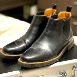 Deer Stags Black Leather Chelsea Boots